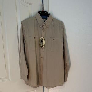 Backpacker Beige Rip Stop Button-Up Shirt